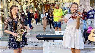 FIRST TIME PLAYING WITH MY COUSIN | Can't Help Falling In Love - Elvis Presley | Violin & Sax Cover