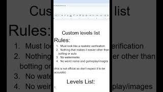 Custom levels list