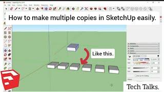 How to copy in SketchUp. How to copy objects in SketchUp. Multiple copies in SketchUp.