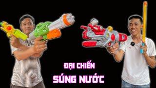 Đại Chiến Súng Nước Cổng Trường 100K Siêu Nhân vs Khủng Long Bạo Chúa || Anh Công Nguyên