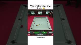 Billiards - a game of LUCK  UNBELIEVABLE FLUKE! #billiards #9ballpool #ultimatepool