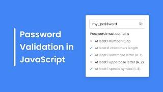Password Validation Check in HTML CSS & JavaScript | Password Strength Check in JavaScript