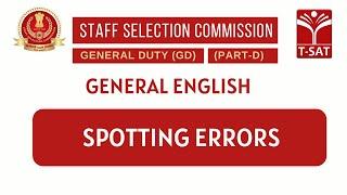 SSC GD || General English - Spotting Errors || T-SAT