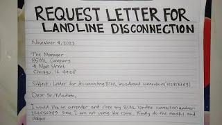 How To Write A Request Letter for Landline Disconnection Step by Step Guide | Writing Practices