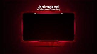 Clean Animated Red Webcam Overlay Template // Twitch Overlay // Stream Overlay