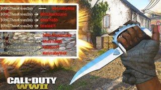 INSANE 6 MAN THROWING KNIFE FEED!! (COD WW2 Knife Only)