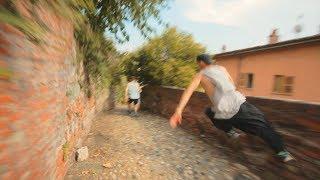Bike vs Parkour Chase in Ivrea Italy