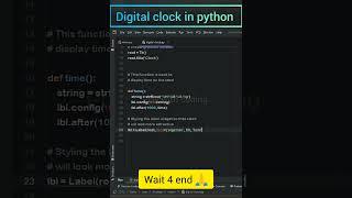 Make a digital clock ⌚ in python #python #tkintertutorial #pythontkinter