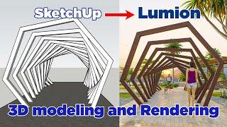 Creating a modern pergola in SketchUp and rendering it in Lumion!