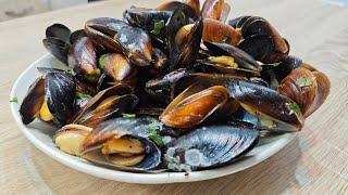 Black Sea mussels with garlic and white wine! How to clean mussels well before cooking!