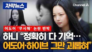 어도어 '무시해'에 정면 반박…하니 "정확히 다 기억해" [자막뉴스] / 채널A