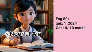 Eng 501 quiz 1 2024 // correct solution // Midterm preparation #Eng501 #Eng501quiz12024