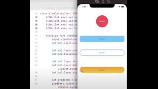 Create buttons in Swift circled, outlined, gradient button - Custom buttons designs in Swift