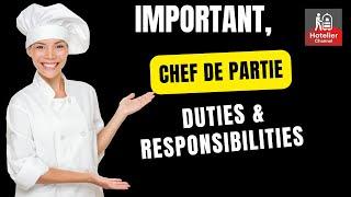 Chef de Partie Duties and Responsibilities.