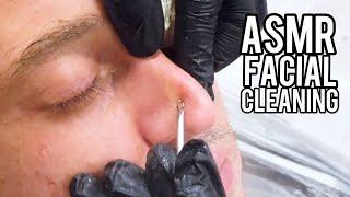 ASMR FACIAL CLEANING AND BLACKHEADS EXTRACTED | ASMR BARBER