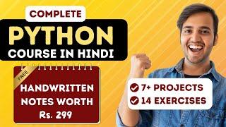 Python Tutorial for Beginners in Hindi (with Handwritten Notes) | Full Python Course