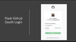 Flask Login with Github OAUTH | Python Tutorial