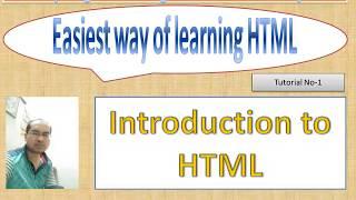 Introduction to HTML, Tutorial#1