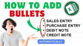 How To Add Bullets Point Symbol in Microsoft Excel ||  Excel में Bullets Point Symbol कैसे जोड़ें