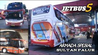 PERDANA JETBUS 5 SUPER DOUBLE DECKER ROSALIA INDAH MASUK POOL TANGERANG