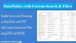 Add Custom Search and Filter to DataTables Server-side Processing with PHP