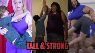 Big tall giant amazon woman lift and carry small guy | Tall fat woman lift and carry  - ch 28