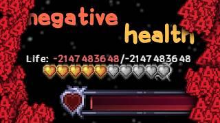 What happens if you have negative HP in Terraria?