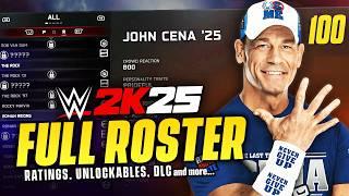 WWE 2K25: FULL ROSTER & RATINGS! Including Showcase, DLC, Persona, Unlockables and More!