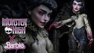 Monster High x Barbie ‍️ Draculaura's sister Draculara Doll Repaint