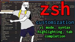 zsh: Syntax Highlighting, vi-mode, Autocomplete, more