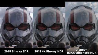 Ant Man and the Wasp Disney+ IMAX Enhanced vs 4K Blu-ray vs Blu-ray (HDR version)