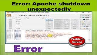 FIX Error: Apache shutdown unexpectedly This may be due to a blocked port.