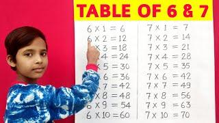 Learn Table of 6 and 7 | Table of 6 | Table of 7 | 6x1=6 Multiplication | RSGauri