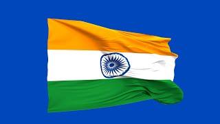 India Flag blue screen | green screen | chroma key (FREE USE)