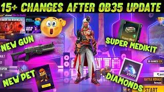 TOP 15+ BIGGEST CHANGES  IN FREE FIRE AFTER OB35 UPDATE | FREE FIRE NEW OB35 UPDATE | FREE FIRE MAX