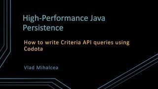 How to write Criteria API queries using Codota