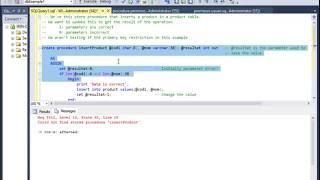 Example store procedure using output parameters in Microsoft SQL Server 2016