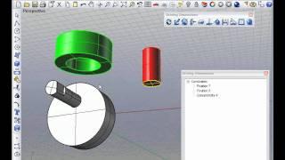 Parametric model of cam mechanism assembly in Rhino 3D.