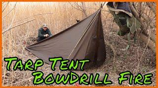 Bushcraft adventure day , bow drill fire , tarp tent ! #bowdrill #bushcraftadventure #survival