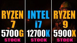RYZEN 7 5700G vs INTEL i7 12700K vs RYZEN 9 5900X || PC GAMES BENCHMARK TEST ||