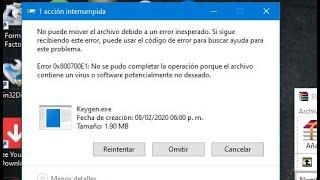 Solución Error 0x800700E1 No se puede completar la operación Windows 10 2023