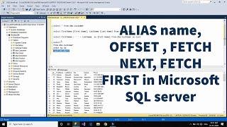 #02 ALIAS name, OFFSET, FETCH FIRST, FETCH NEXT in Microsoft SQL Server