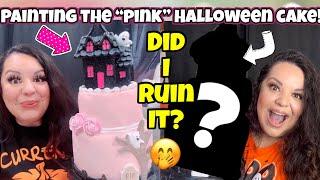 PAINTING THE HALLOWEEN VIRAL PINK CAKE! 