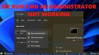 Run Command Prompt as Administrator not Working – Solved