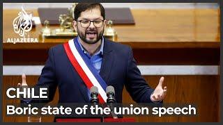 Chile's Boric tries to arrest decline in first state of the union