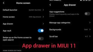 Miui 11 system launcher update with app drawer and including extra features