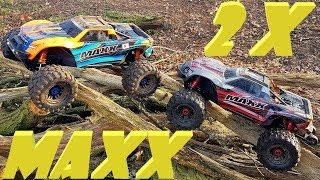 TWO NEW TRAXXAS MAXX 4x4 RC TRUCKS SAND AND JUMPS TAKE A BEATING!!