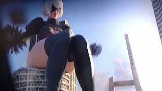 2B's City Destruction [ Giantess NieR ]