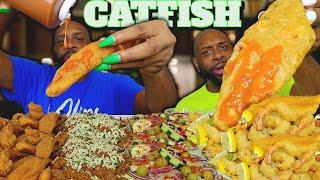 FRIED SEAFOOD PLATTERS | MUKBANG | CATFISH |EATING SHOW