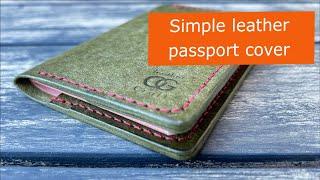 Простейшая обложка для паспорта из кожи своими руками. ASMR